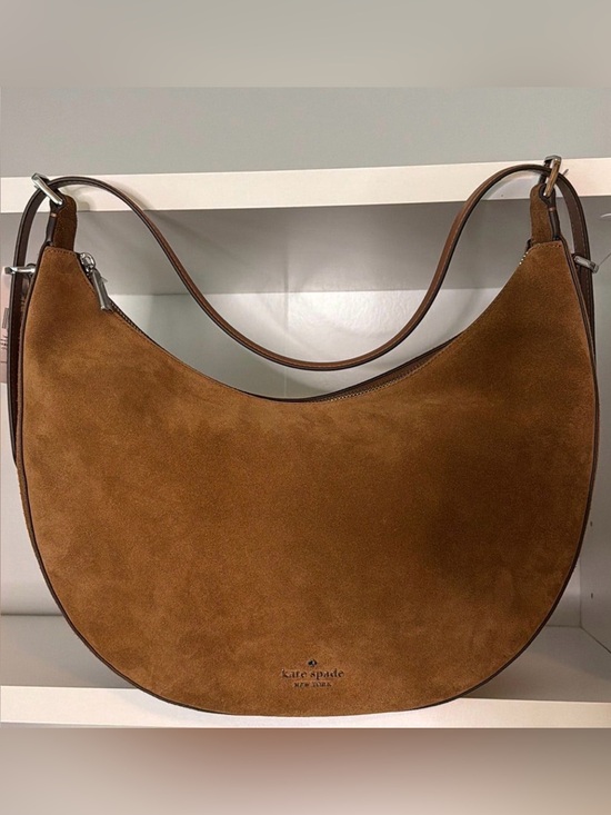 kate spade Handbags - kate spade Nova large brown suede crescent shoulder bag